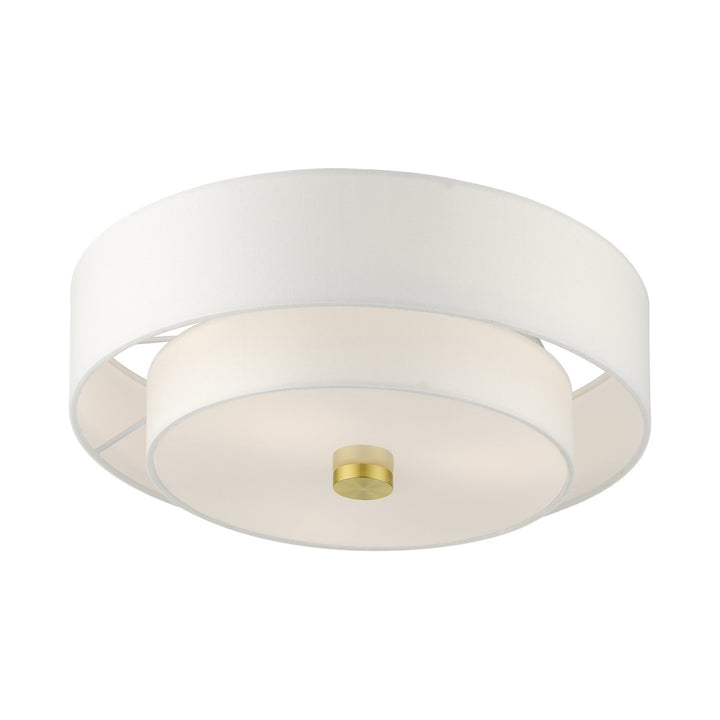 3 Light Satin Brass Semi Flush