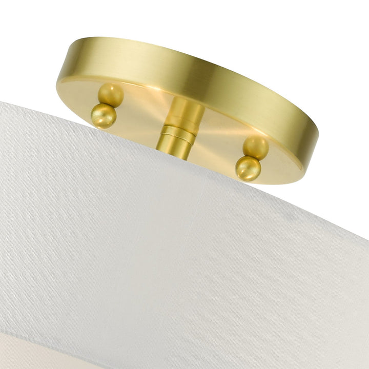 3 Light Satin Brass Semi Flush