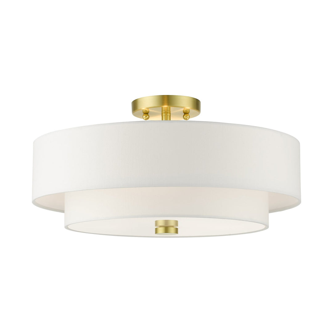 4 Light Satin Brass Semi Flush by Livex Lighting