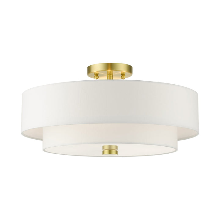 4 Light Satin Brass Semi Flush by Livex Lighting