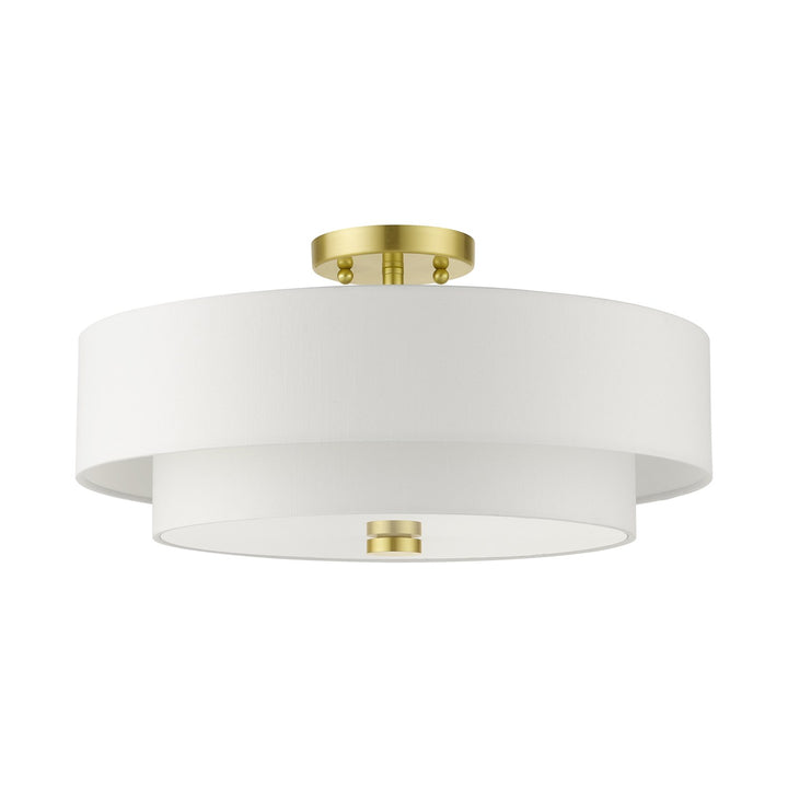 4 Light Satin Brass Semi Flush