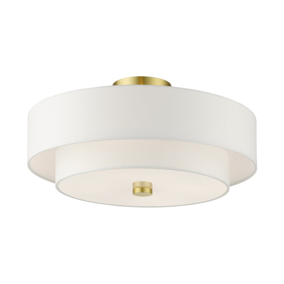 4 Light Satin Brass Semi Flush
