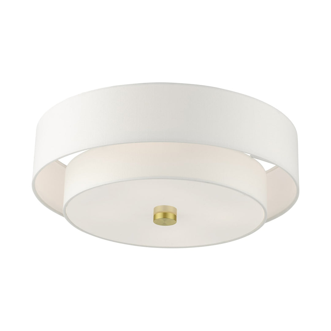 4 Light Satin Brass Semi Flush