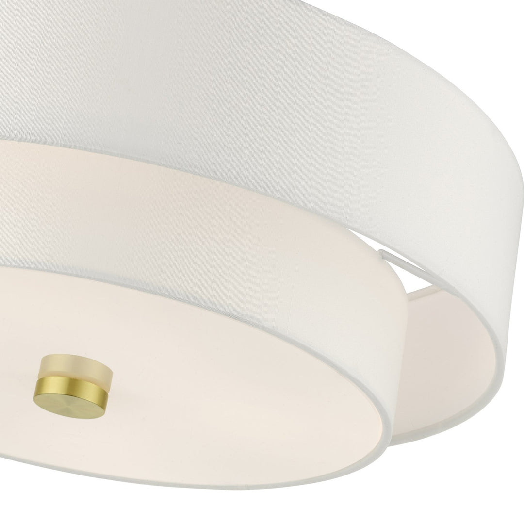 4 Light Satin Brass Semi Flush