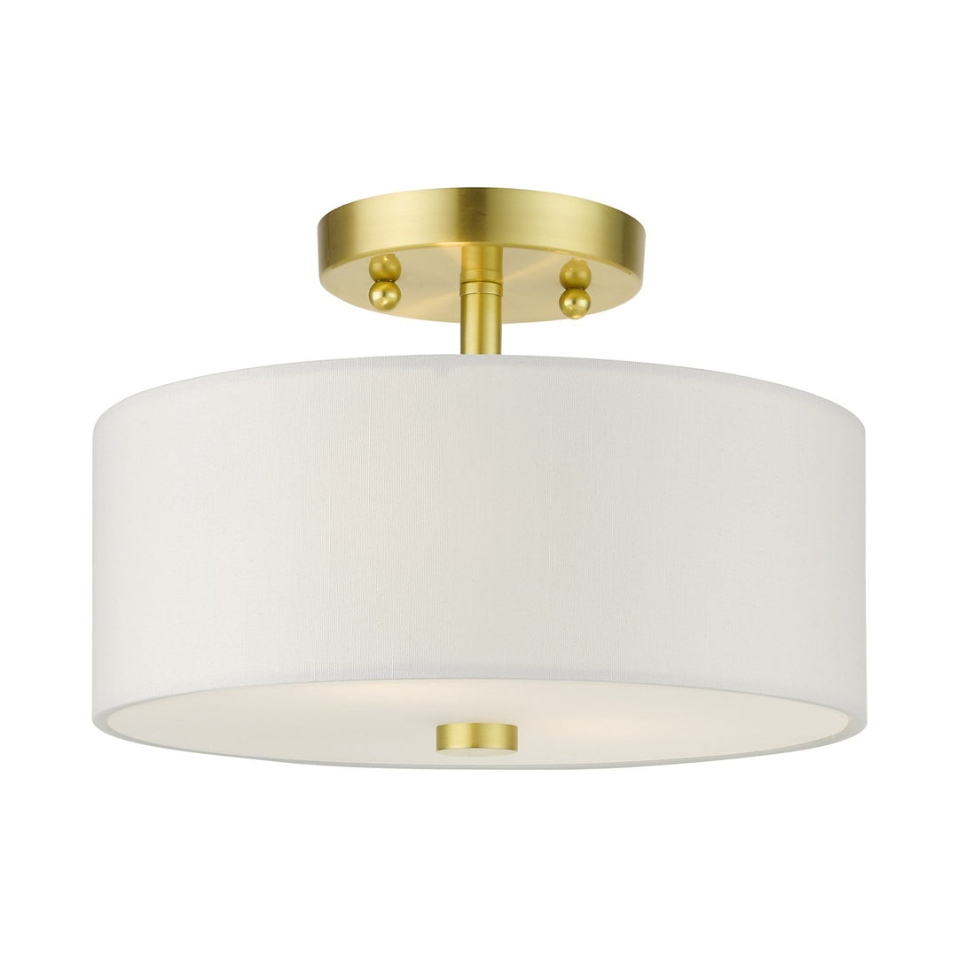 2 Light Satin Brass Semi Flush by Livex Lighting