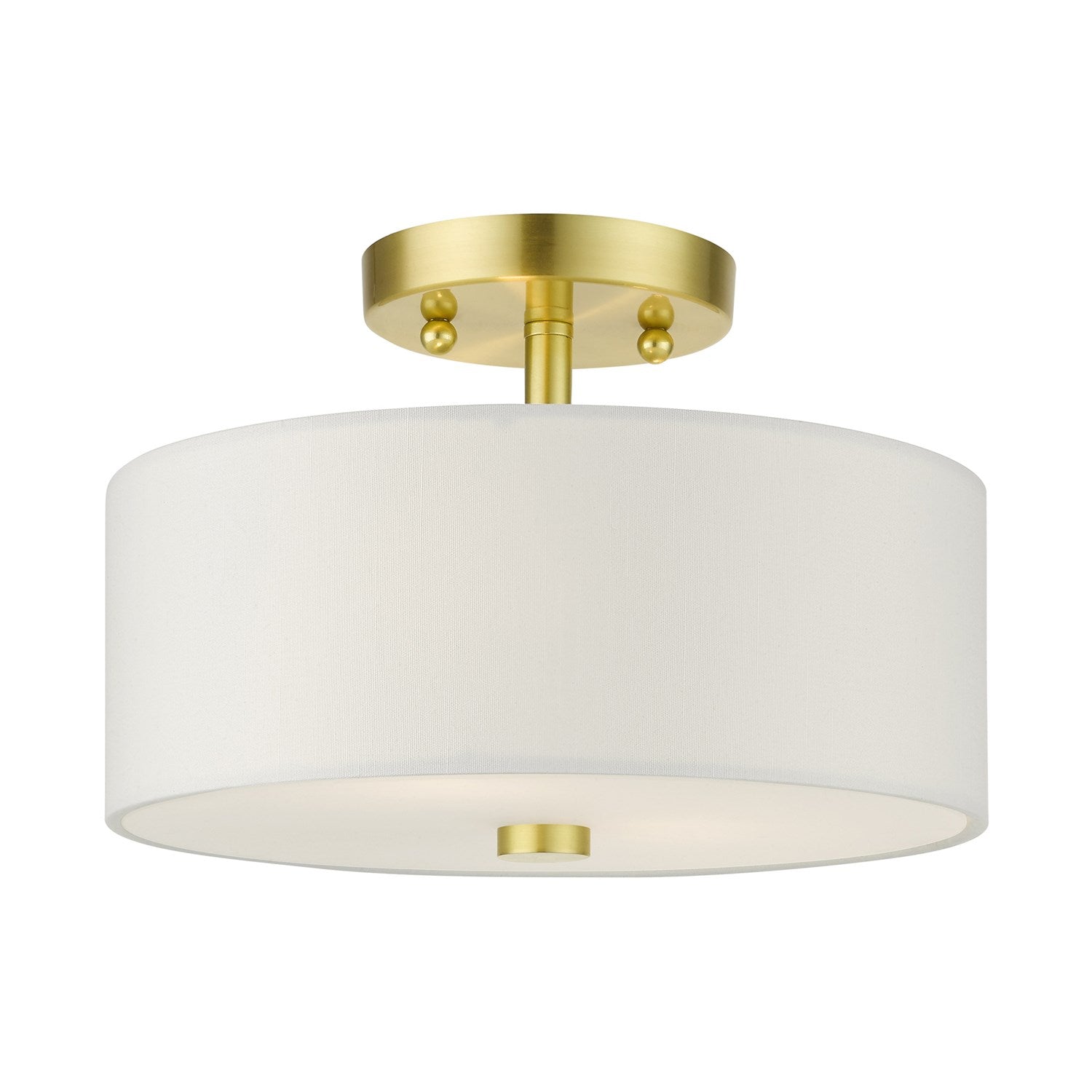 2 Light Satin Brass Semi Flush by Livex Lighting