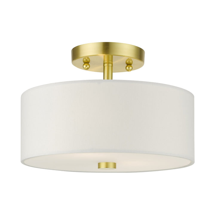 2 Light Satin Brass Semi Flush by Livex Lighting