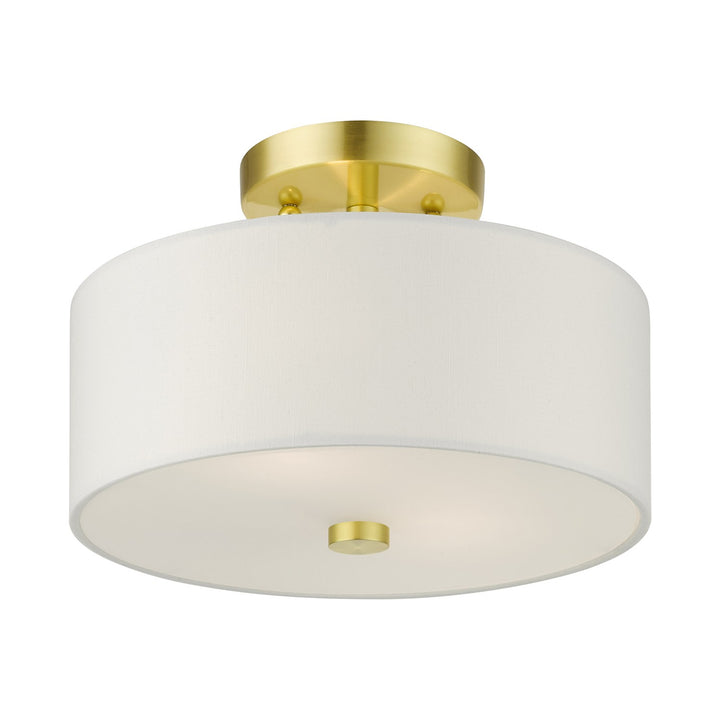 2 Light Satin Brass Semi Flush
