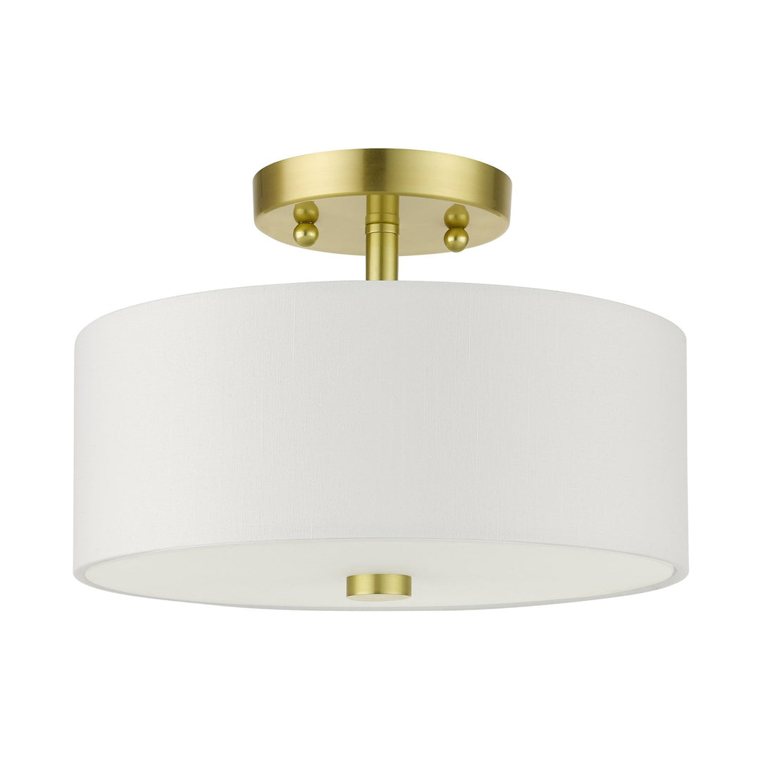 2 Light Satin Brass Semi Flush