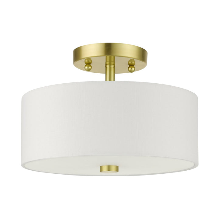 2 Light Satin Brass Semi Flush