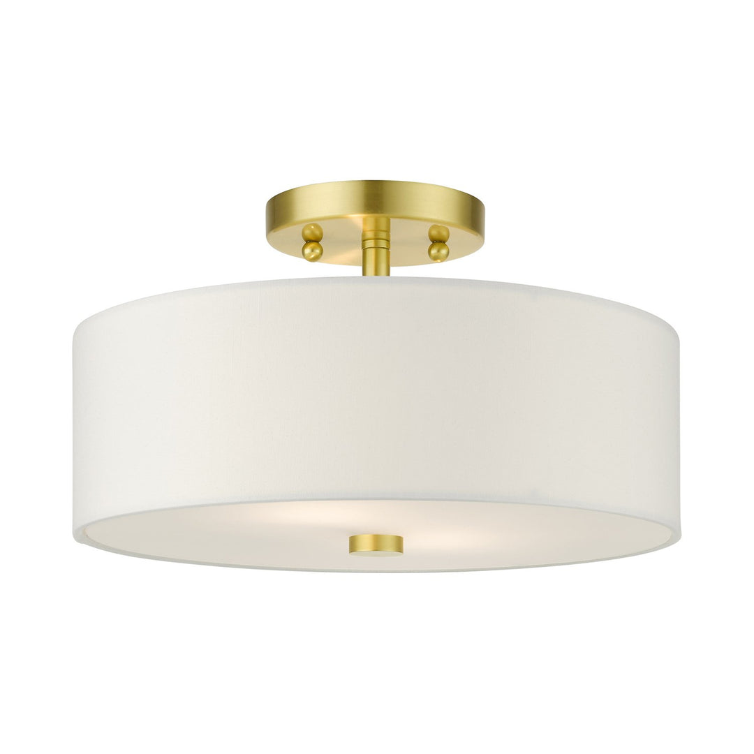 2 Light Satin Brass Semi Flush by Livex Lighting