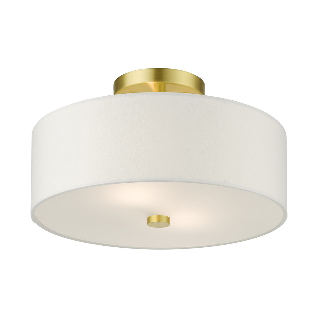 2 Light Satin Brass Semi Flush