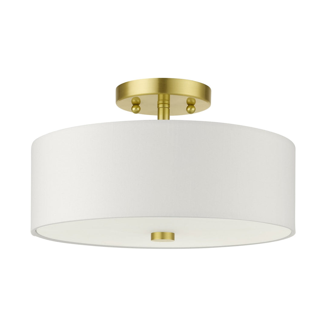 2 Light Satin Brass Semi Flush