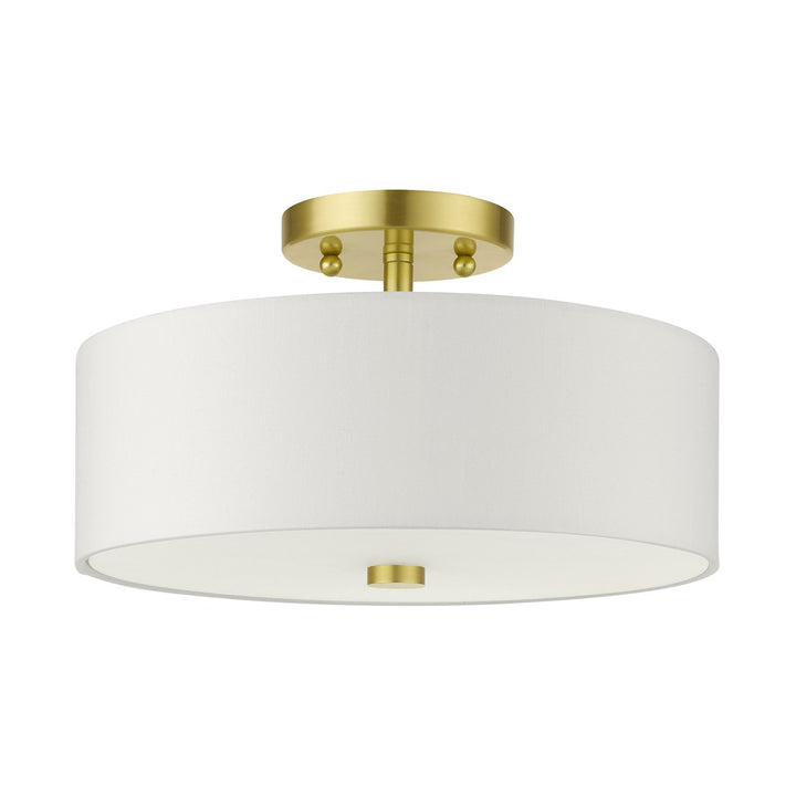 2 Light Satin Brass Semi Flush