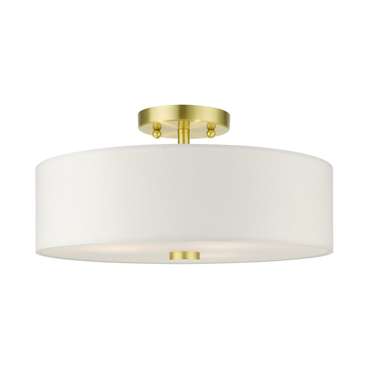 3 Light Satin Brass Semi Flush by Livex Lighting