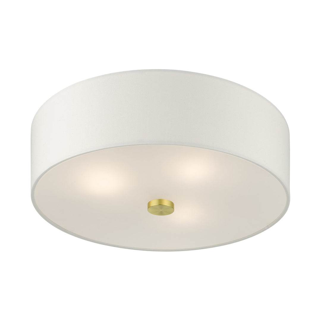 3 Light Satin Brass Semi Flush