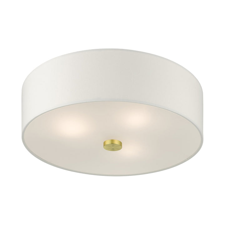 3 Light Satin Brass Semi Flush