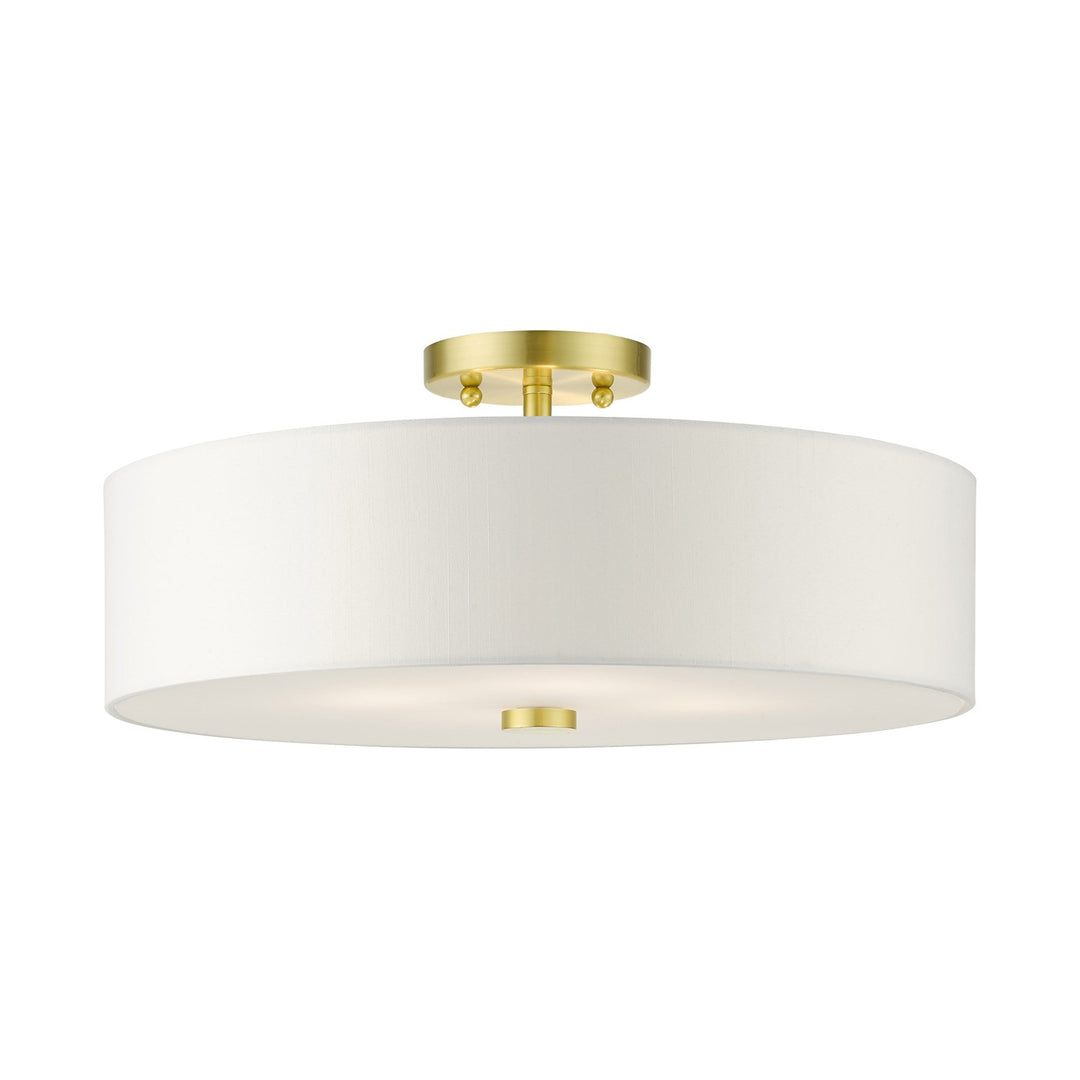 4 Light Satin Brass Semi Flush by Livex Lighting
