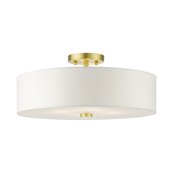 4 Light Satin Brass Semi Flush by Livex Lighting