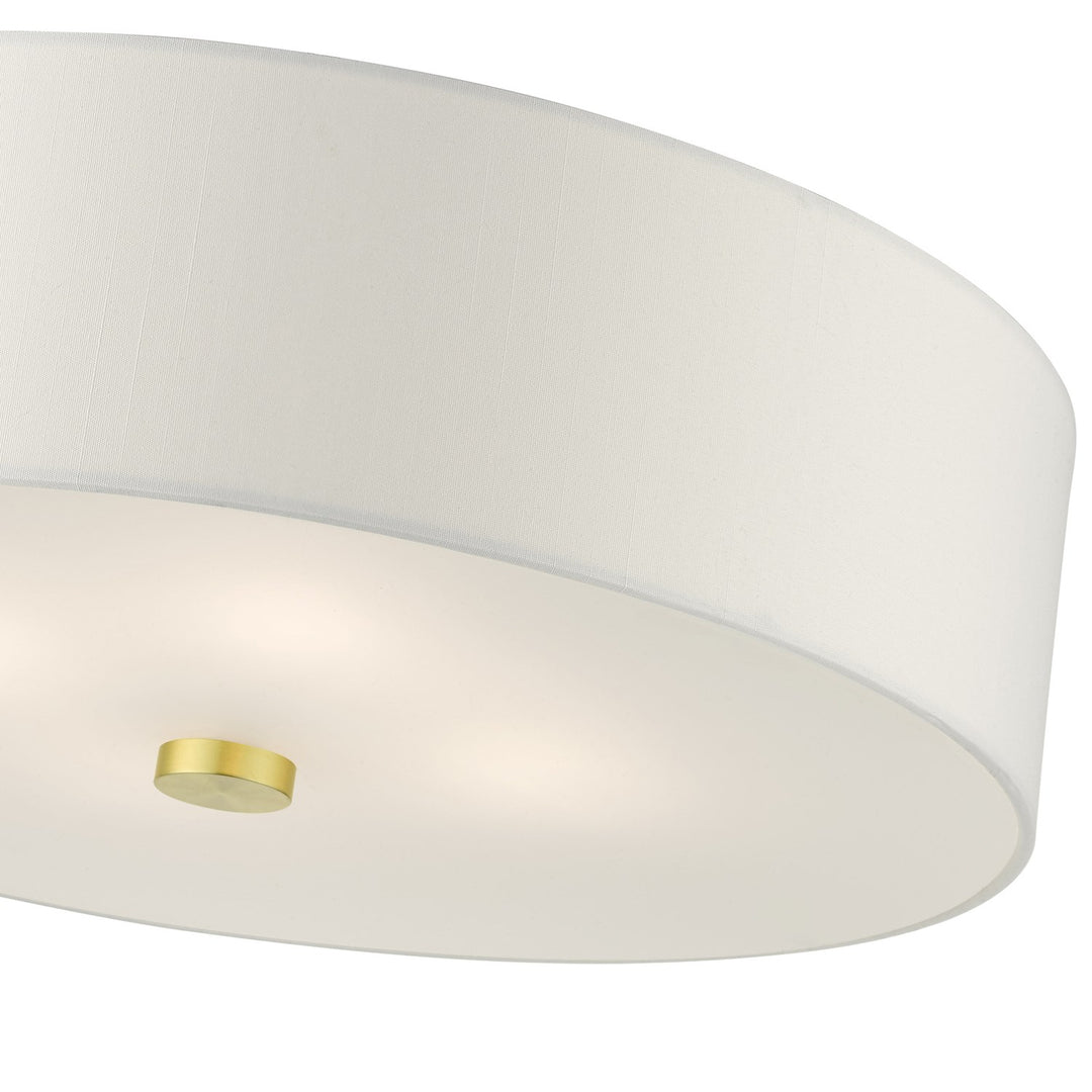 4 Light Satin Brass Semi Flush