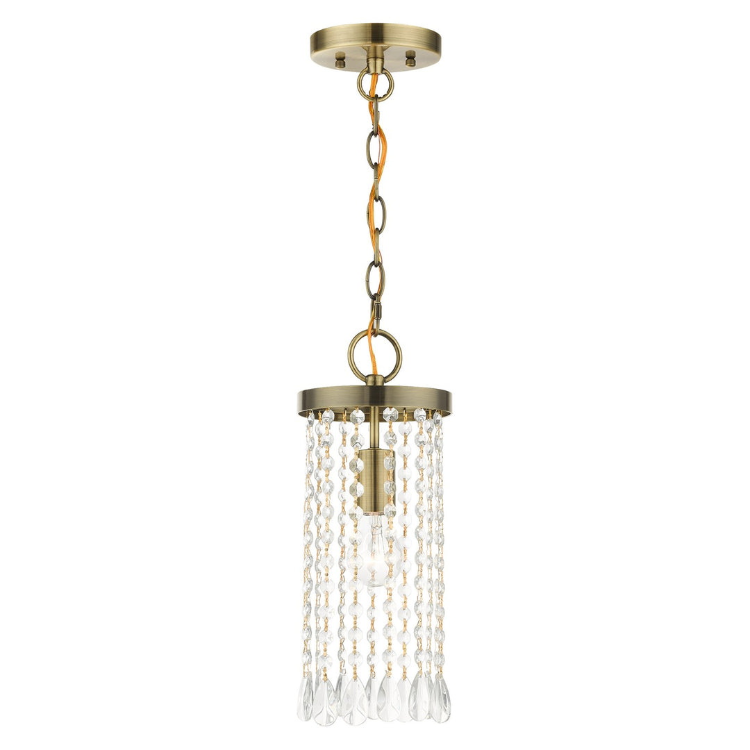 1 Light Antique Brass Single Pendant by Livex Lighting