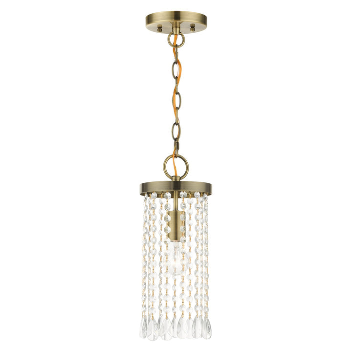 1 Light Antique Brass Single Pendant by Livex Lighting