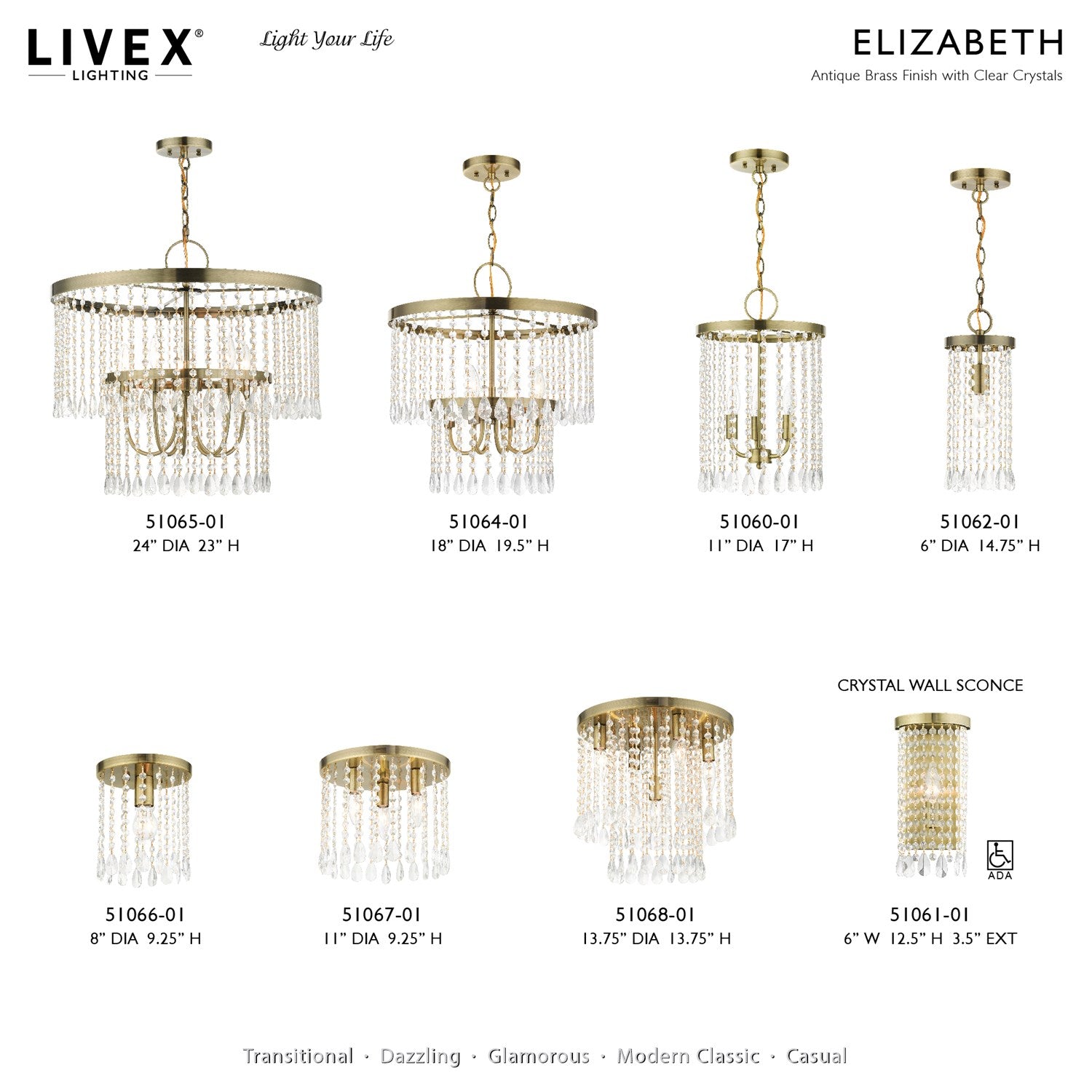 1 Light Antique Brass Single Pendant