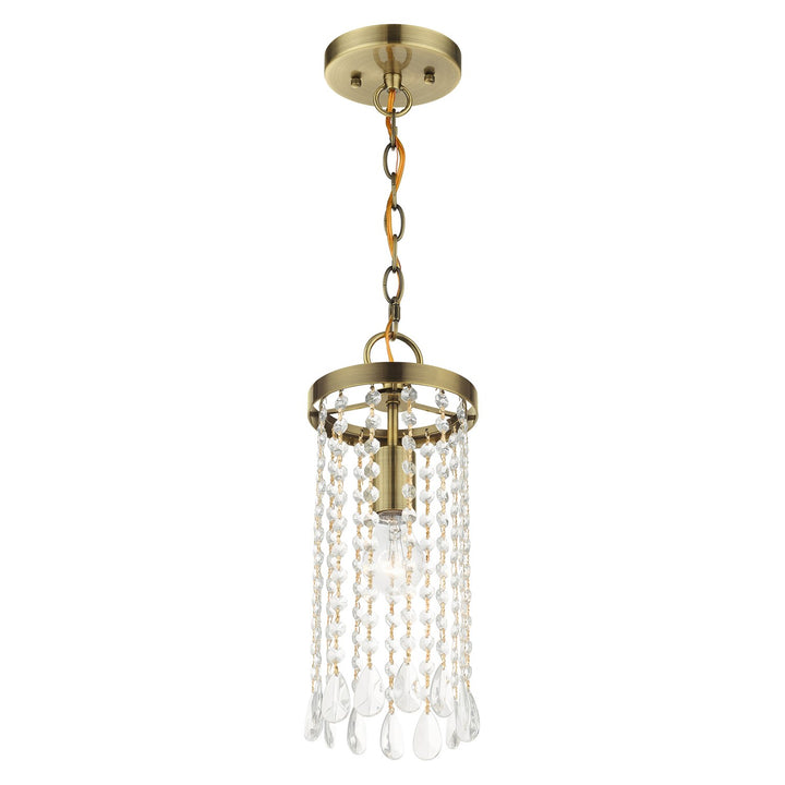 1 Light Antique Brass Single Pendant