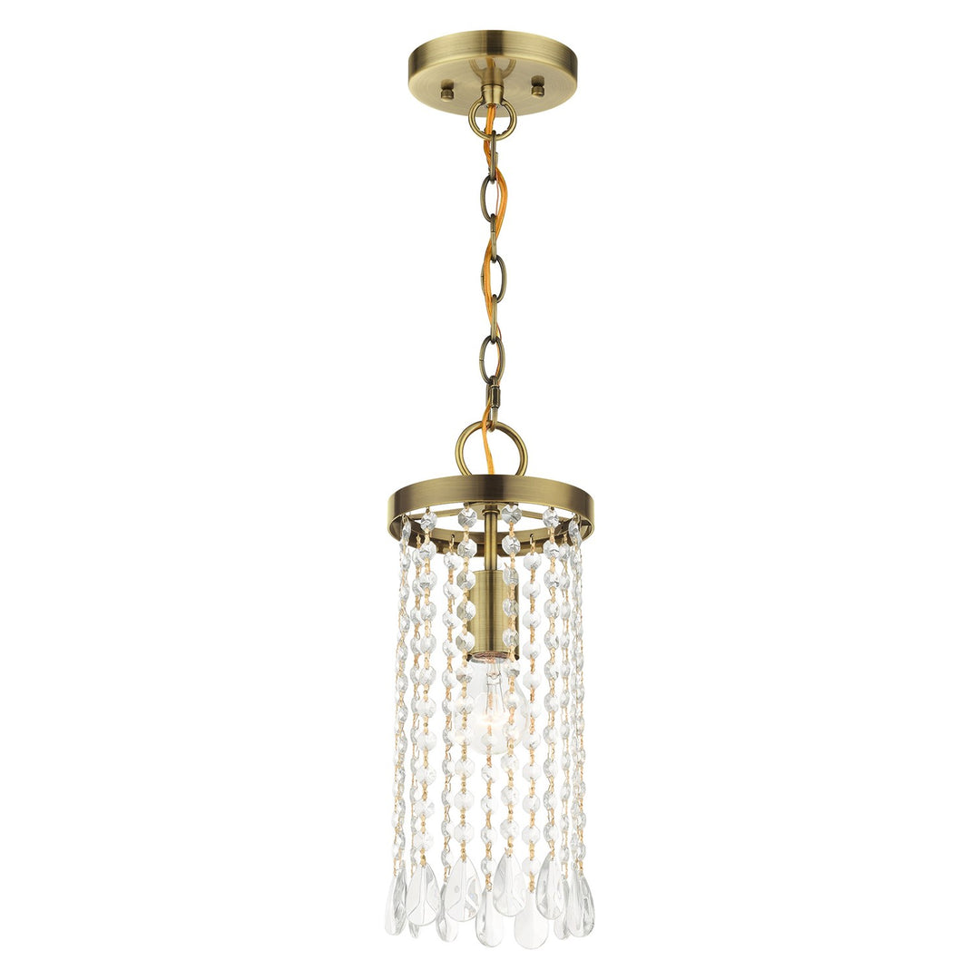 1 Light Antique Brass Single Pendant