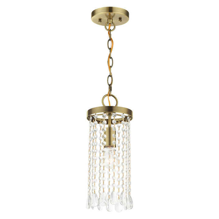 1 Light Antique Brass Single Pendant