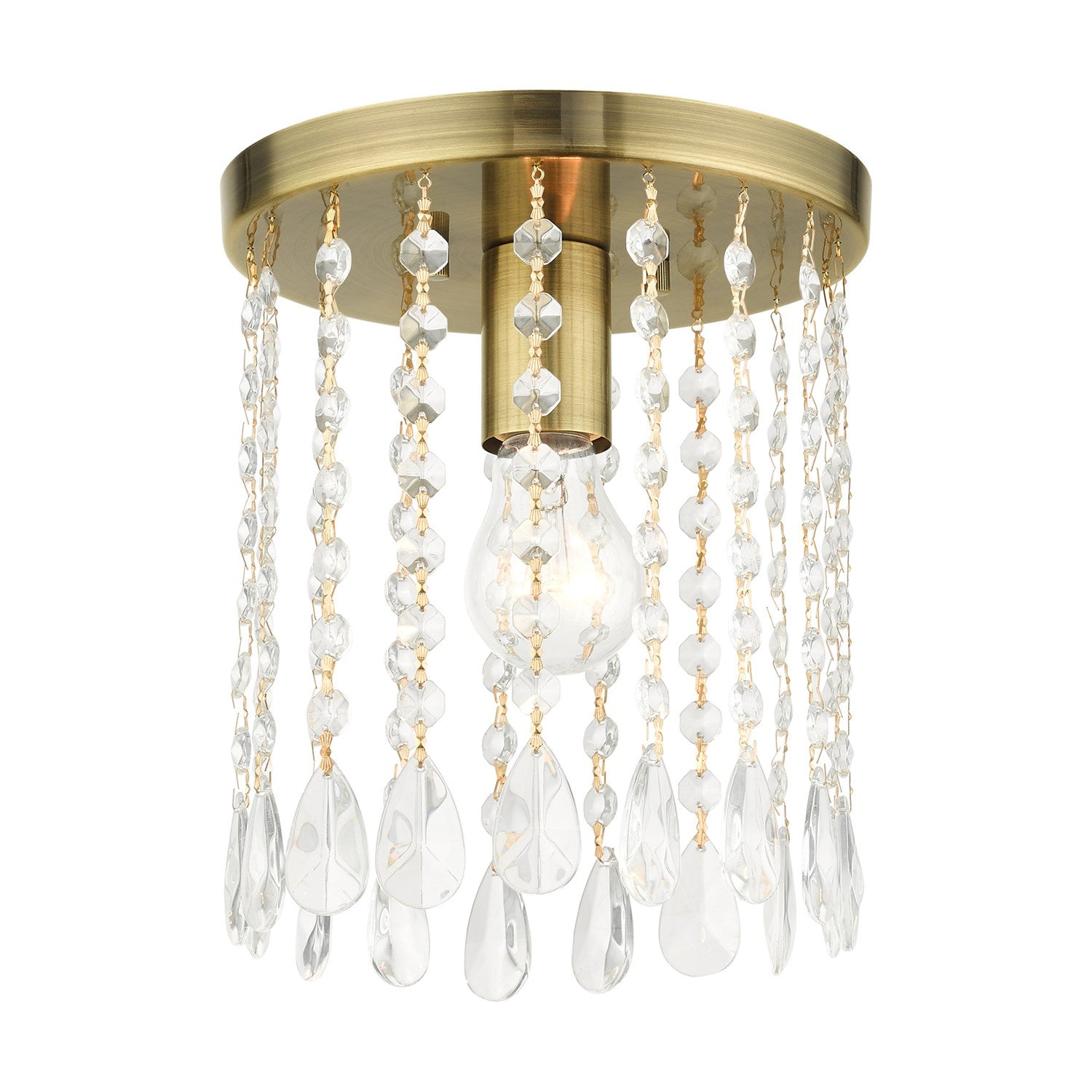 1 Light Antique Brass Petite Flush Mount by Livex Lighting