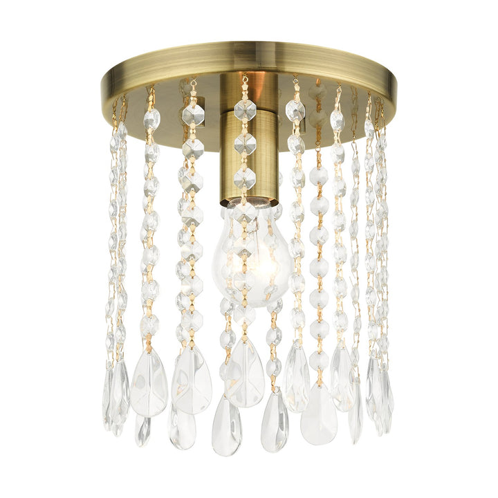 1 Light Antique Brass Petite Flush Mount by Livex Lighting