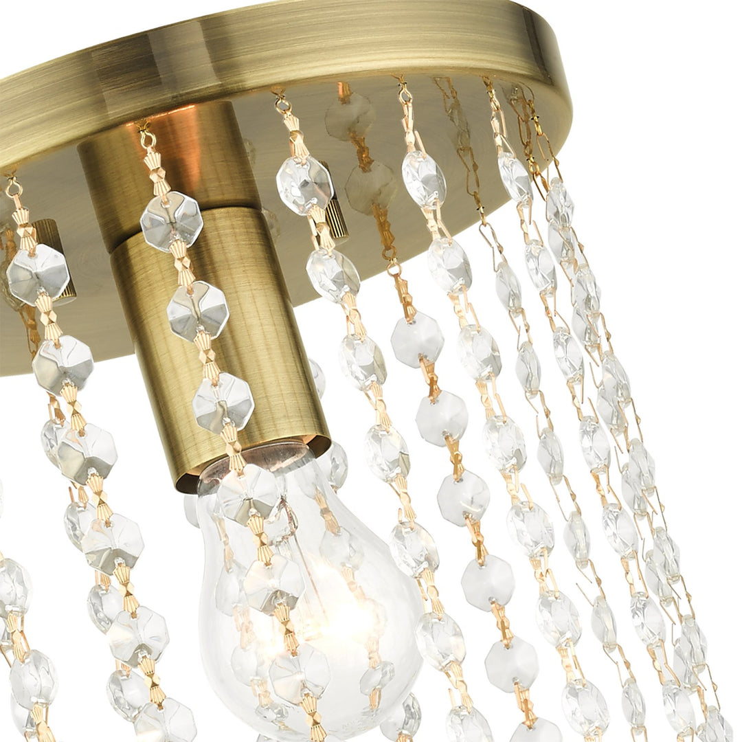 1 Light Antique Brass Petite Flush Mount