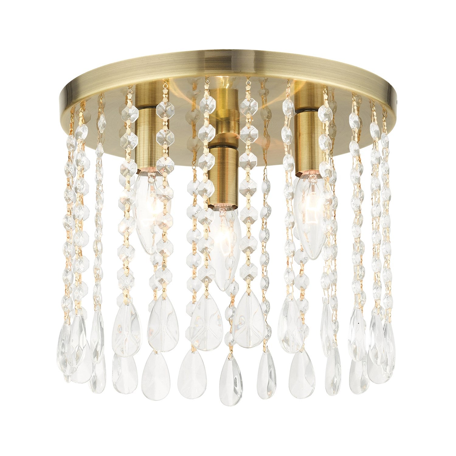 3 Light Antique Brass Flush Mount by Livex Lighting