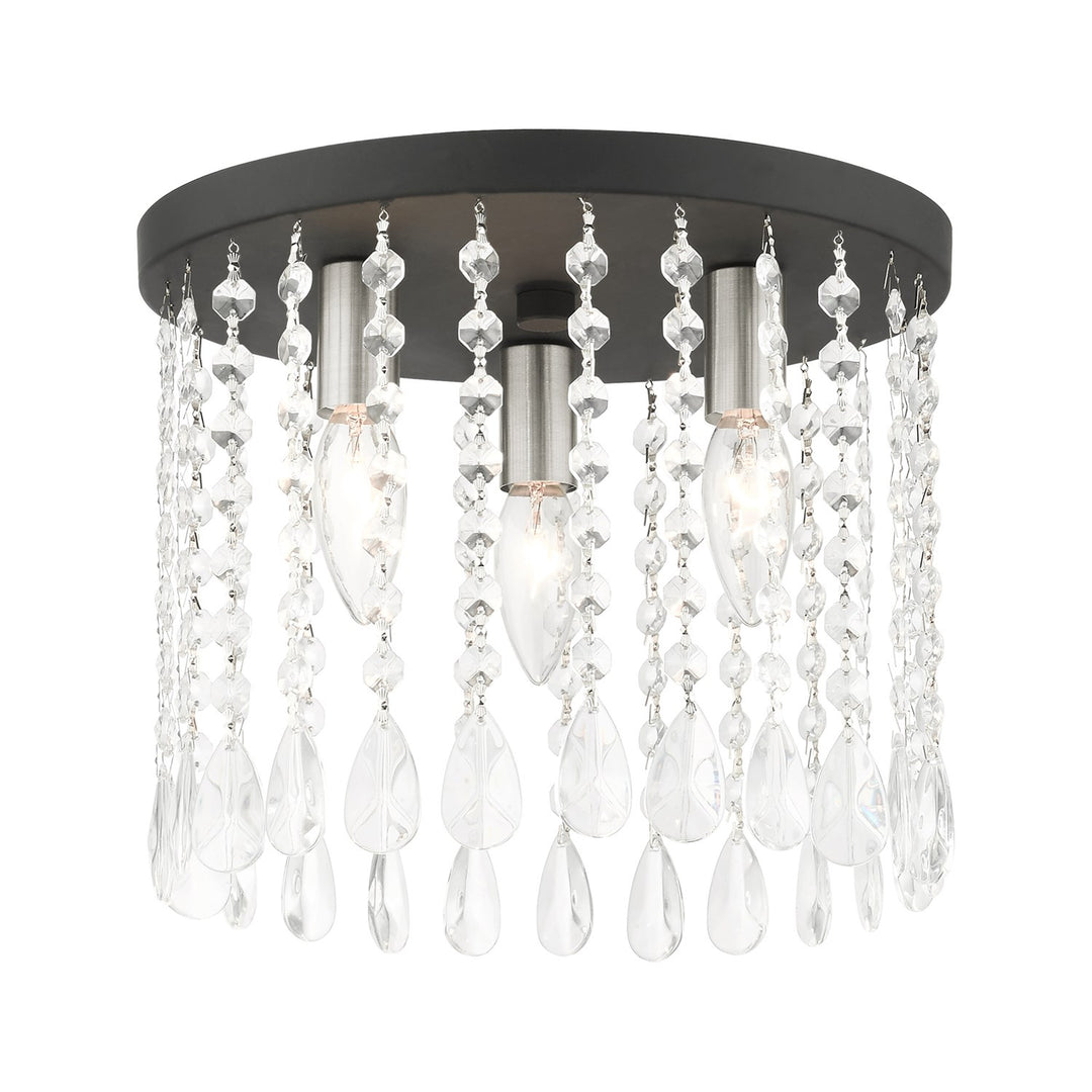 3 Light Black Flush Mount by Livex Lighting