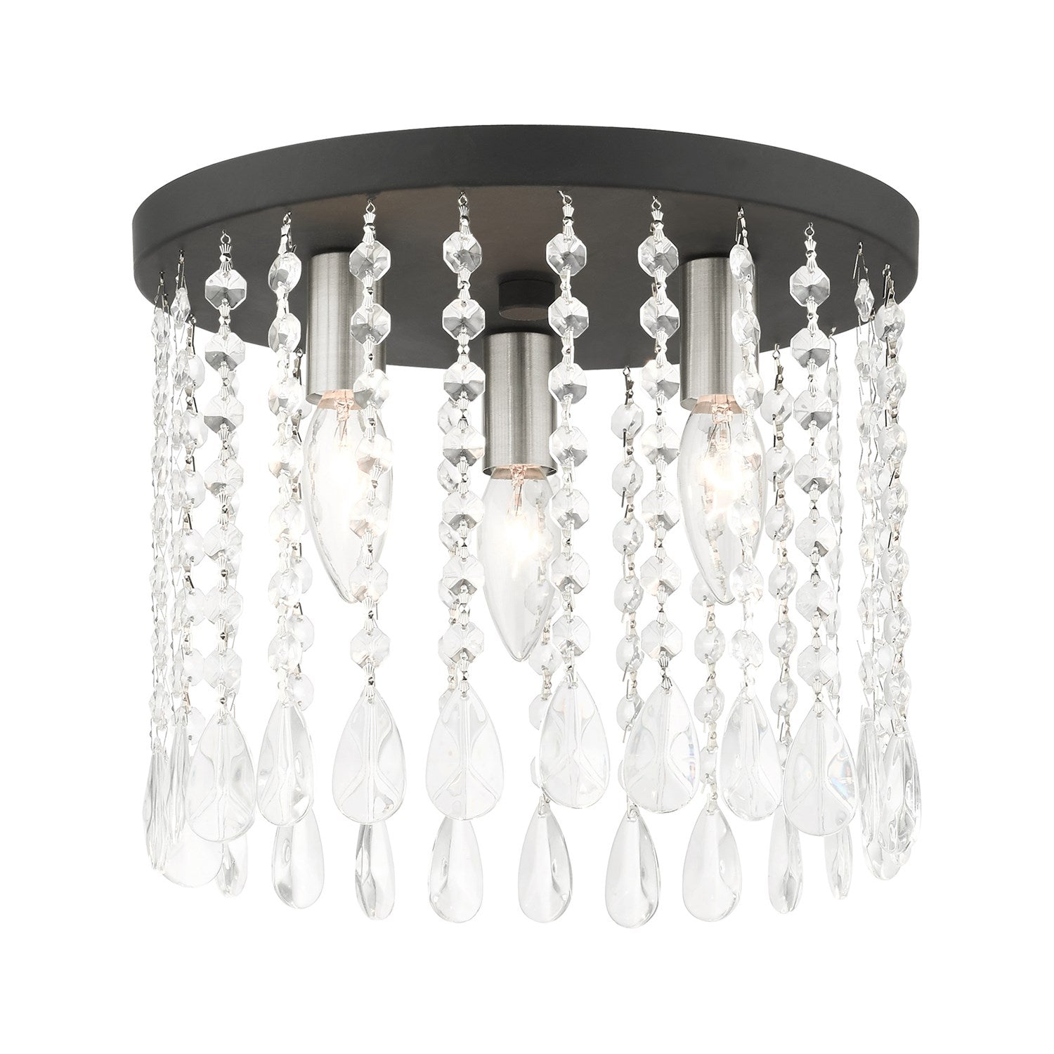 3 Light Black Flush Mount by Livex Lighting