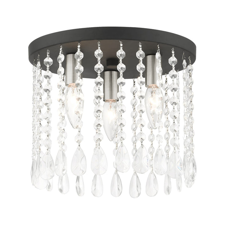 3 Light Black Flush Mount by Livex Lighting