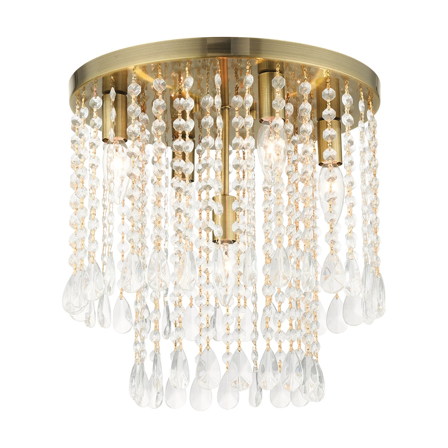 5 Light Antique Brass Flush Mount by Livex Lighting