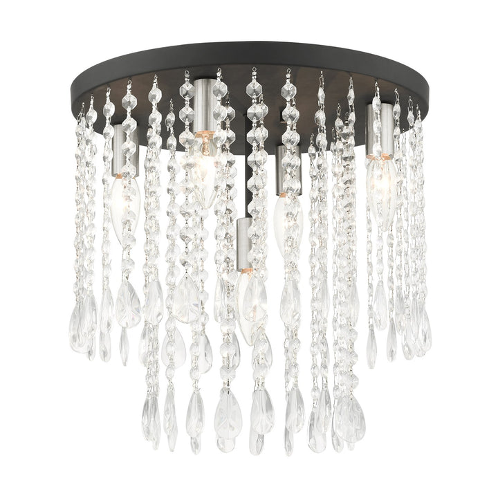 5 Light Black Flush Mount by Livex Lighting