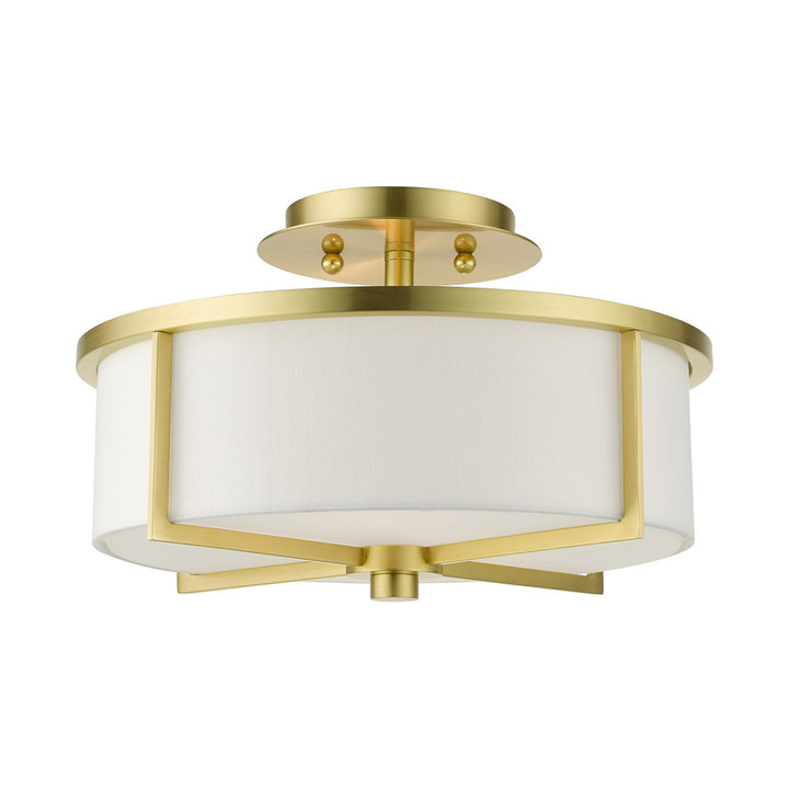 2 Light Satin Brass Semi Flush by Livex Lighting