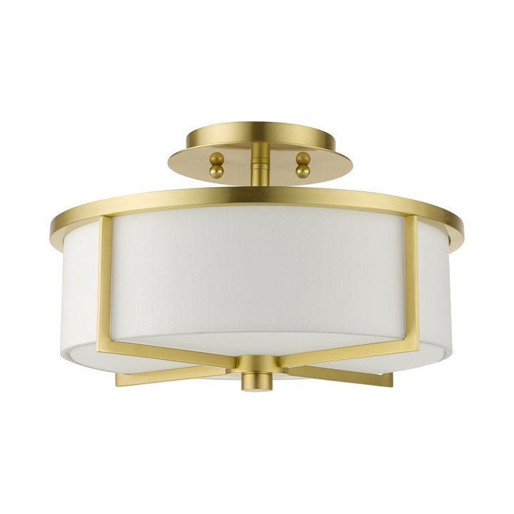 2 Light Satin Brass Semi Flush
