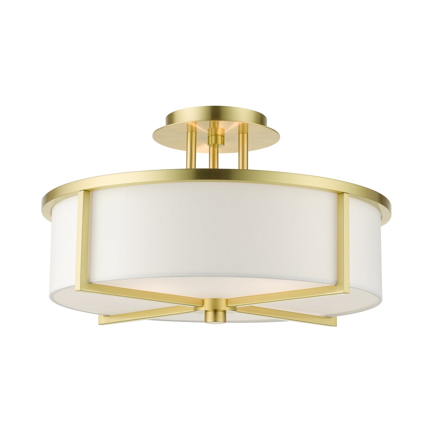 3 Light Satin Brass Semi Flush by Livex Lighting