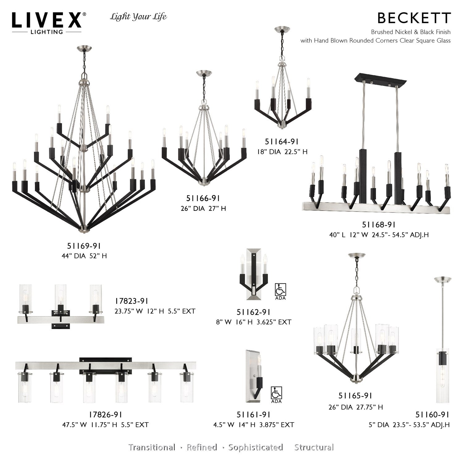 1 Light Brushed Nickel Pendant