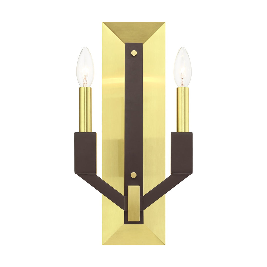 2 Light Satin Brass Ada Double Sconce by Livex Lighting