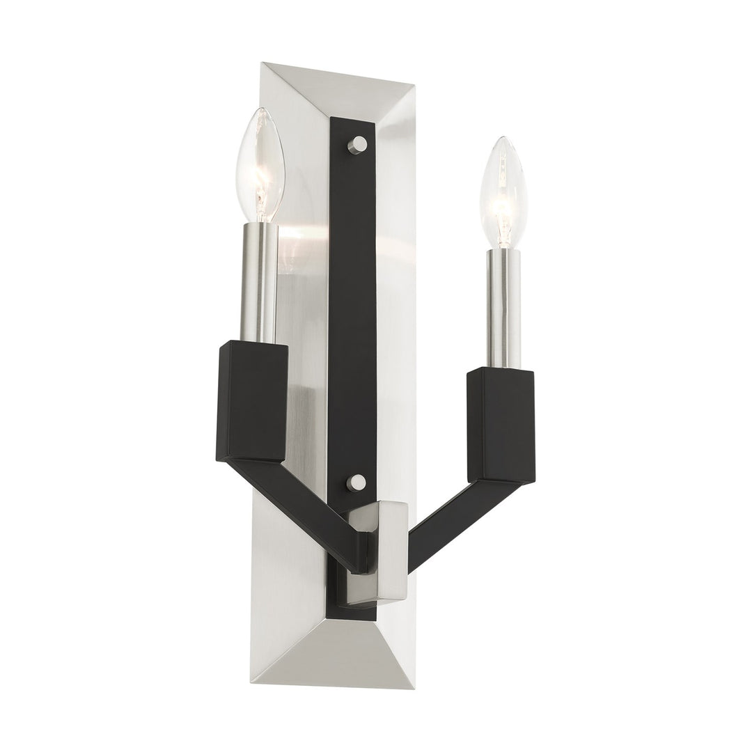 2 Light Brushed Nickel Ada Double Sconce