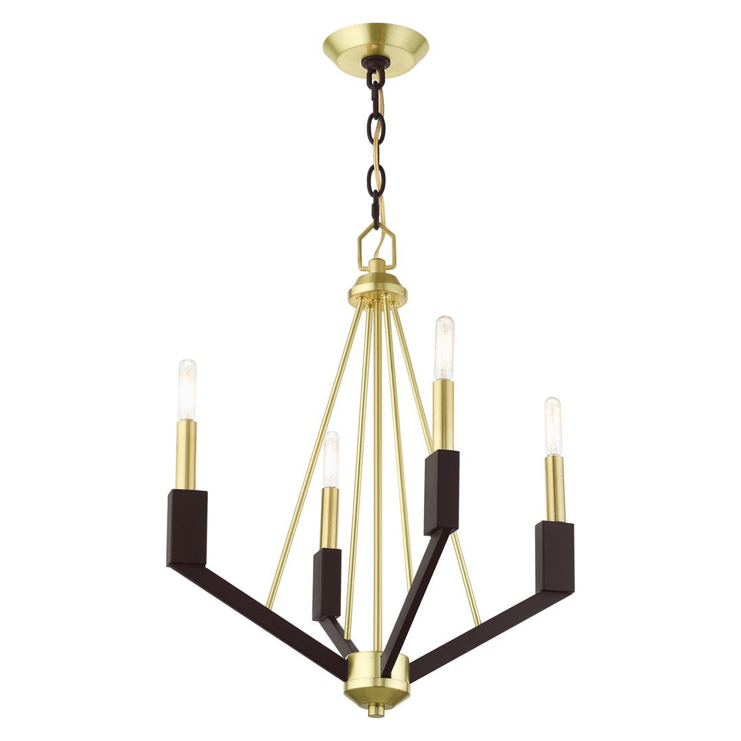 4 Light Satin Brass Chandelier