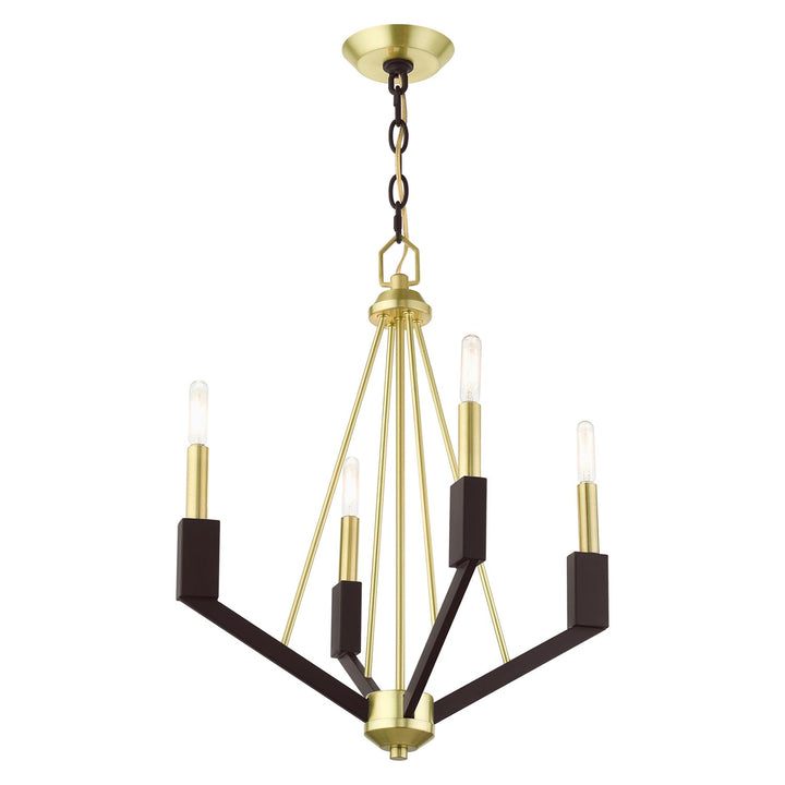 4 Light Satin Brass Chandelier
