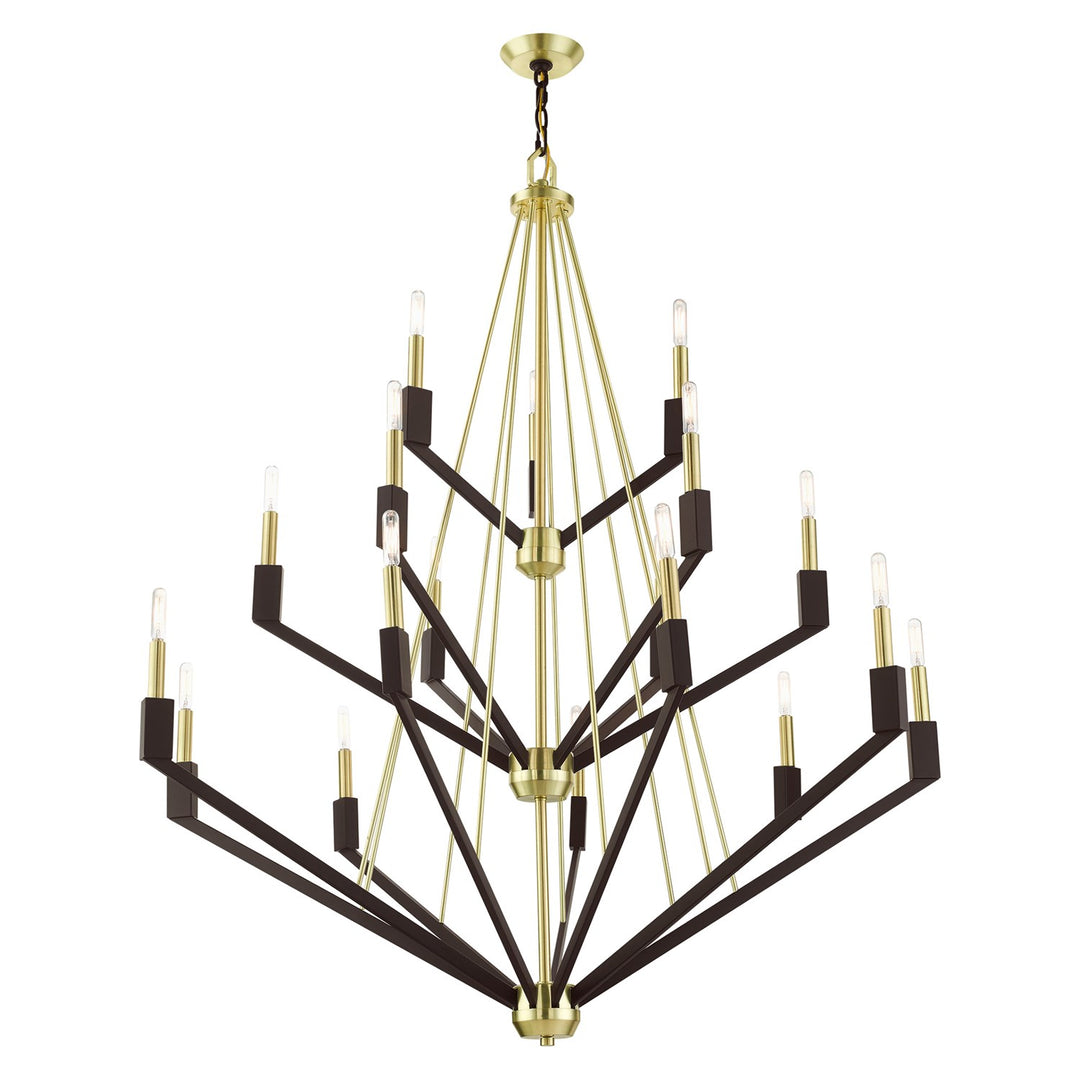 18 Light Satin Brass Foyer Chandelier