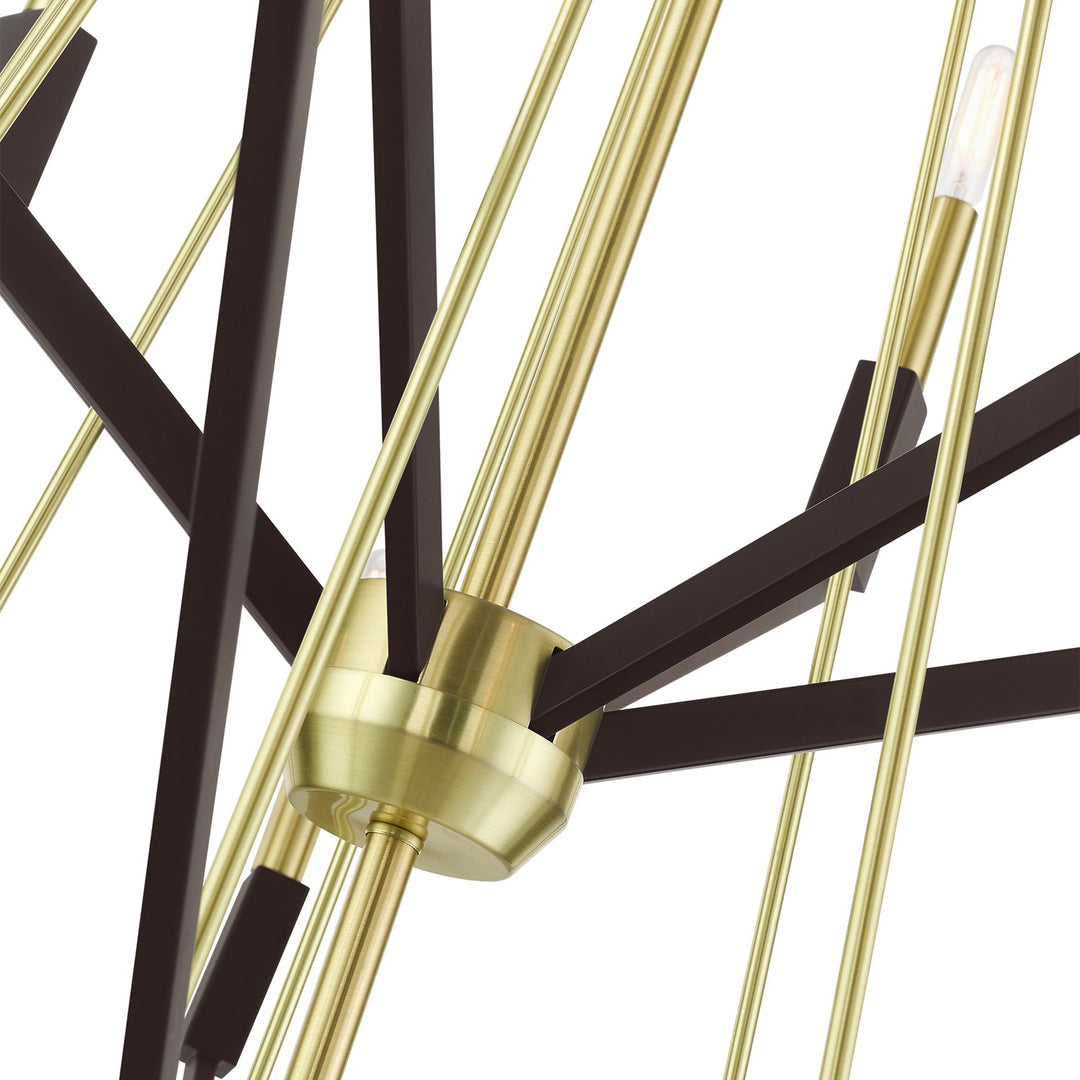 18 Light Satin Brass Foyer Chandelier