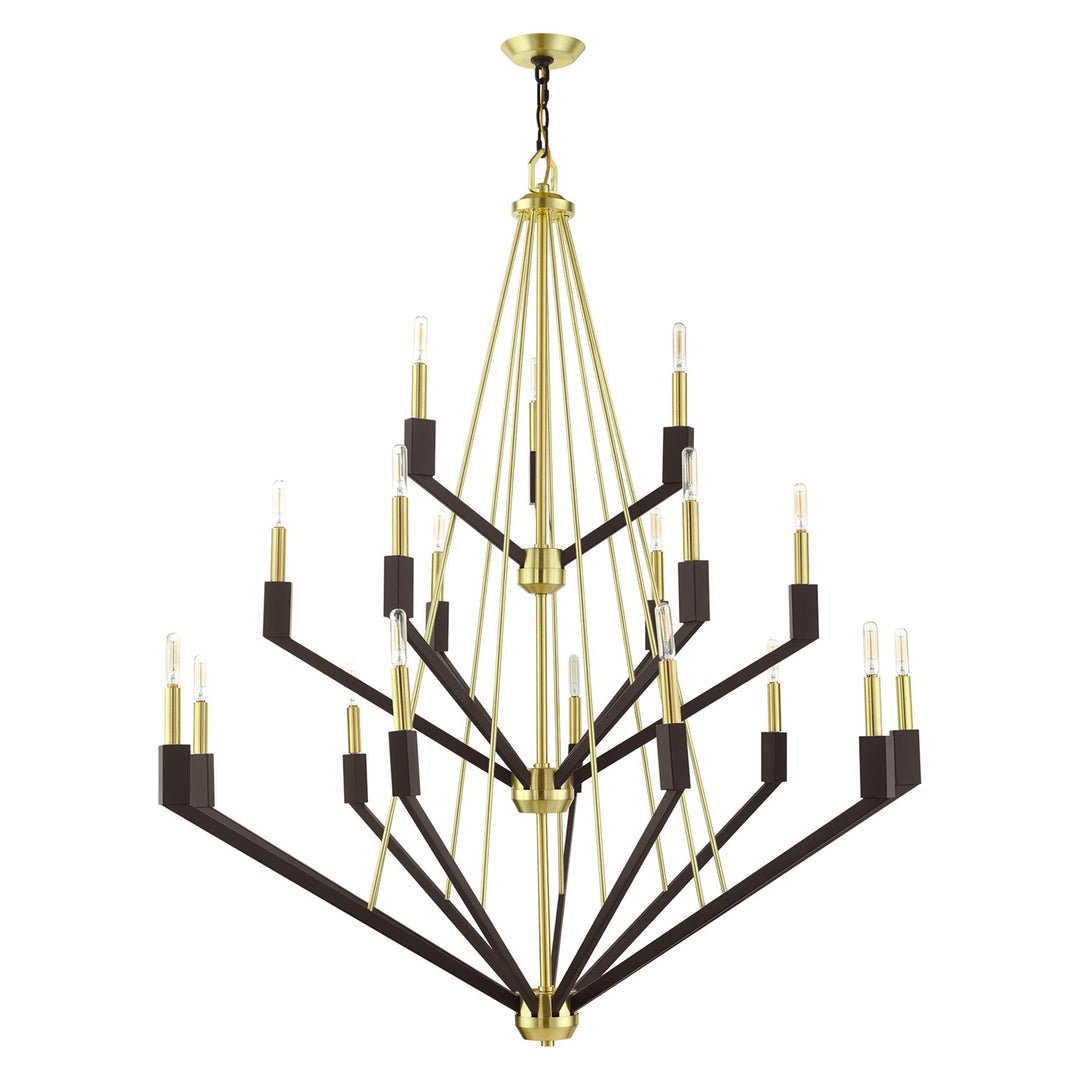 18 Light Satin Brass Foyer Chandelier